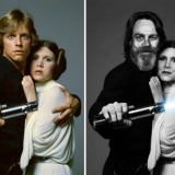 Mark Hamill i Carrie Fisher kao Luke Skywalker i Princess Leia, (1977 - 2015)