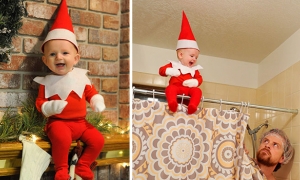 Foto: Tata pretvorio svog 4-mjesečnog sina u preslatkog božićnog vilenjaka