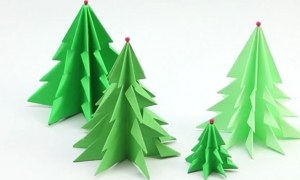 DIY: Napravite lijepi zeleni božićni bor pomoću običnog lista papira